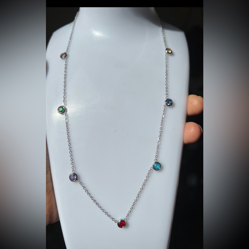 Gorgeous Swarovski Elements Multicolor Necklace 4… - image 8